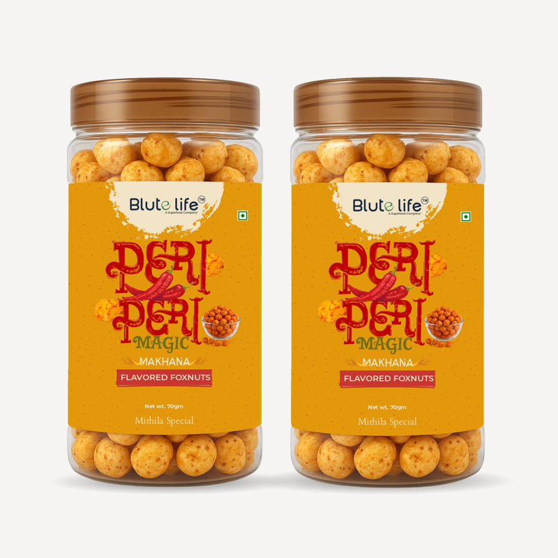 Blute Life Roasted/Flavored Peri Peri Magic Makhana | High In Protein | Fibre & Calcium | 80Gm