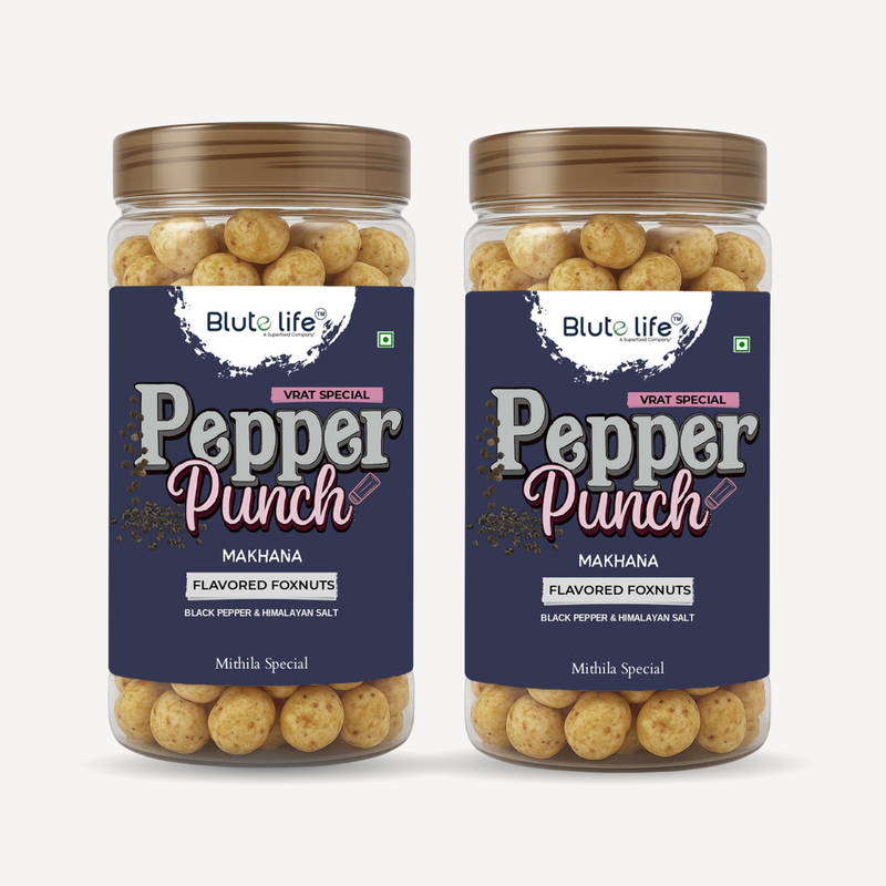 Blute Life Roasted/Flavored Pepper Punch Makhana | High In Protein | Fibre & Calcium | 80Gm